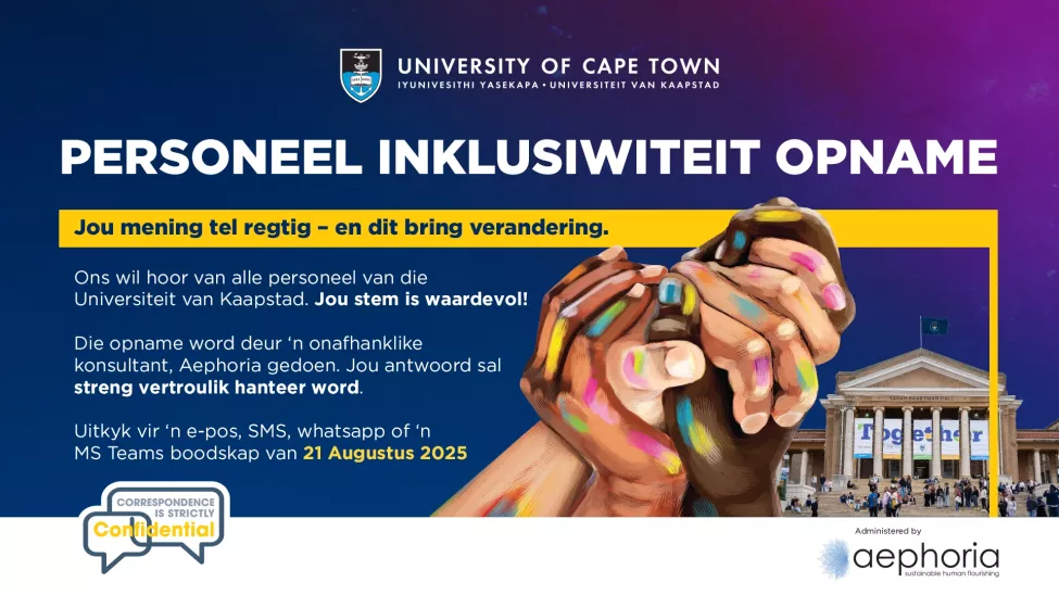 UCT Personeel Inklusiwiteit Opname 2025 - Afrikaans